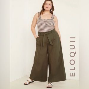 Eloquii Olive Green Wide Leg Pants Size 20